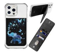BWEGRHE Custodia adesiva per telefono, portafoglio in pelle PU con porta carte di credito e carta d'identità, blocco RFID, universale, design a portafoglio per la maggior parte degli smartphone