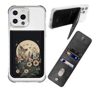 BWEGRHE Custodia adesiva per telefono, portafoglio in pelle PU con porta carte di credito e carta d'identità, blocco RFID, universale, design a portafoglio per la maggior parte degli smartphone