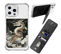 BWEGRHE Custodia adesiva per telefono, portafoglio in pelle PU con porta carte di credito e carta d'identità, blocco RFID, universale, design a portafoglio per la maggior parte degli smartphone