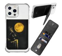 BWEGRHE Custodia adesiva per telefono, portafoglio in pelle PU con porta carte di credito e carta d'identità, blocco RFID, universale, design a portafoglio per la maggior parte degli smartphone, orso