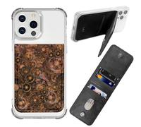 BWEGRHE Custodia adesiva per telefono, portafoglio in pelle PU con porta carte di credito e carta d'identità, blocco RFID, universale, design a portafoglio per la maggior parte degli smartphone