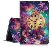 BWEGRHE Orologio Fiori Custodia per iPad Air 13 pollici 2024 M2, antiurto PU Pelle Pieghevole Regolabile Stand Case con Auto Sleep/Wake per 13 "iPad Air Case 2024 Air M2 13