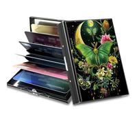 BWEGRHE Piccolo portafoglio da viaggio sottile multi-slot per carte di credito carino porta carte di credito RFID blocco porta carte piccolo portafoglio per donne uomini, Ragazza dei funghi d'arte
