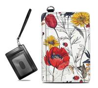 BWEGRHE Piccolo portafoglio da viaggio sottile multi-slot per carte di credito carino porta carte di credito RFID blocco porta carte piccolo portafoglio per donne uomini, Papavero Giras, Slim