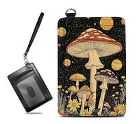 BWEGRHE Piccolo portafoglio da viaggio sottile multi-slot per carte di credito carino porta carte di credito RFID blocco porta carte piccolo portafoglio per donne uomini, Moonnight ai funghi, Slim