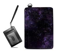 BWEGRHE Piccolo portafoglio da viaggio sottile multi-slot per carte di credito carino porta carte di credito RFID blocco porta carte piccolo portafoglio per donne uomini, Galassia viola., Slim