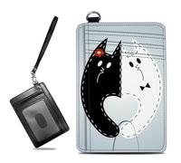 BWEGRHE Piccolo portafoglio da viaggio sottile multi-slot per carte di credito carino porta carte di credito RFID blocco porta carte piccolo portafoglio per donne uomini, Gatto mostro, Slim