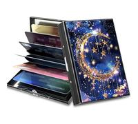 BWEGRHE Piccolo portafoglio da viaggio sottile multi-slot per carte di credito carino porta carte di credito RFID blocco porta carte piccolo portafoglio per donne uomini, Bella ragazza farfalla, Matel