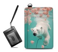 BWEGRHE Piccolo portafoglio da viaggio sottile multi-slot per carte di credito carino porta carte di credito RFID blocco porta carte piccolo portafoglio per donne uomini, Orso polare subacqueo, Slim