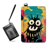 BWEGRHE Piccolo portafoglio da viaggio sottile multi-slot per carte di credito carino porta carte di credito RFID blocco porta carte piccolo portafoglio per donne uomini, Mostro Acquerello, Slim