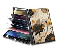 BWEGRHE Piccolo portafoglio da viaggio sottile multi-slot per carte di credito carino porta carte di credito RFID blocco porta carte piccolo portafoglio per donne uomini, Samurai della morte, Matel
