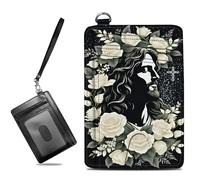 BWEGRHE Piccolo portafoglio da viaggio sottile multi-slot per carte di credito carino porta carte di credito RFID blocco porta carte piccolo portafoglio per donne uomini, Fede Gesù, Slim, Minimalista