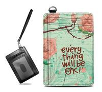 BWEGRHE Piccolo portafoglio da viaggio sottile multi-slot per carte di credito carino porta carte di credito RFID blocco porta carte piccolo portafoglio per donne uomini, Citazioni positive Fiori