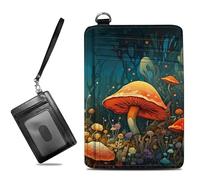 BWEGRHE Piccolo portafoglio da viaggio sottile multi-slot per carte di credito carino porta carte di credito RFID blocco porta carte piccolo portafoglio per donne uomini, Funghi, Slim, Minimalista