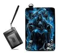 BWEGRHE Piccolo portafoglio da viaggio sottile multi-slot per carte di credito carino porta carte di credito RFID blocco porta carte piccolo portafoglio per donne uomini, Morte, Slim, Minimalista