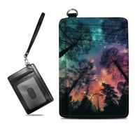 BWEGRHE Piccolo portafoglio da viaggio sottile multi-slot per carte di credito carino porta carte di credito RFID blocco porta carte piccolo portafoglio per donne uomini, Galassia della, Slim