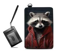 BWEGRHE Piccolo portafoglio da viaggio sottile multi-slot per carte di credito carino porta carte di credito RFID blocco porta carte piccolo portafoglio per donne uomini, Raccoon, Slim, Minimalista