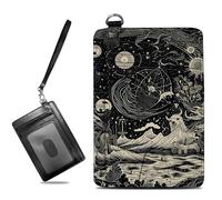 BWEGRHE Piccolo portafoglio da viaggio sottile multi-slot per carte di credito carino porta carte di credito RFID blocco porta carte piccolo portafoglio per donne uomini, Montagne Mitiche Mare, Slim