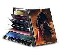 BWEGRHE Piccolo portafoglio da viaggio sottile multi-slot per carte di credito carino porta carte di credito RFID blocco porta carte piccolo portafoglio per donne uomini, Morte, Matel, Minimalista