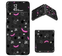 BWEGRHE Progettata per Samsung Galaxy Z Flip 4 5G, custodia sottile in policarbonato rigido con design gotico con teschio, luna, stelle, pipistrello, antiurto, custodia per telefono di ricarica