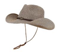 BweStilm Cappello da cowboy, cappello di paglia da uomo e donna, cappello da sole, cappello da spiaggia, cappello western Panama, cappello unisex da cowboy pieghevole, Bw1, Taglia unica