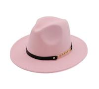 BWGHBH Cappello Borsalino Donna Cappello da Ragazza Classico ed Elegante con Tesa Media, Decorato con Cinturino, Adatto per Tutte Le Occasioni.