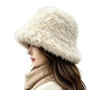 BWGHBH Cappello Secchio da Donna in Pelliccia Sintetica | Pelliccia Sintetica Rinforzata, Morbido e Soffice, Ideale per Autunno e Inverno, Versatile, Modella il Viso
