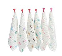 BWINKA 12-pack bagno di mussola Washcloth del bambino con il gancio, 12 "x12" salviette riutilizzabili, bambino Asciugamani migliore per il regalo doccia