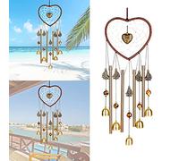 Bwinka Acchiappasogni a forma di cuore unico in ottone campana per esterni giardino casa decorazione da appendere