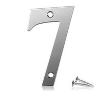 Bwintech 1 pezzi 75MM di altezza (3 pollici) Cromo imbullonato numero di porta 7 in acciaio inox 306 numero di casa, adatto per anteriore, legno, composito, UPVC porta