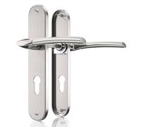 Bwintech 1 set di maniglie classiche in nichel spazzolato con foro per rosetta,distanza tra i fori per le viti 195mm,distanza tra i fori per le chiavi 70mm