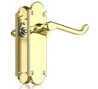 Bwintech 1 set Richmond oro leva su piastra, chiavistello, mobili, piastra posteriore, maniglie per porte, adatto per porte in legno