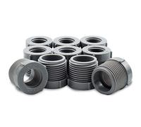 Bwintech 10 Pezzi Nero 1/2" Femmina A 3/4" Filettatura Maschio Connettore Boccola Esagonale in PVC, Adatto per L'irrigazione di Terreni Agricoli E Collegamento Tubo dell'Acqua