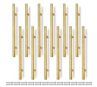 Bwintech 12 Pz 300MM(192MM Hole Center) Oro Cabinet Pull Maniglie Cucina T Bar Maniglie, Acciaio inossidabile, Ideale per Armadio, Cassetto, Armadio