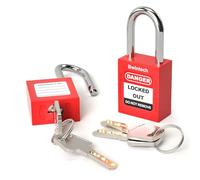Bwintech 2 Pcs 38MM Lucchetto di sicurezza rosso diverso con chiave per il blocco delle postazioni e dei dispositivi di lockout tagout