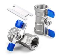 Bwintech 2 pezzi 1/2” BSP femmina mini Valvola a sfera di intercettazione con raccordi in acciaio inox 304 per acqua, aria e uso industriale.