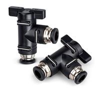 Bwintech 2 pezzi 10 mm valvola a sfera pneumatica spingere per collegare raccordi BUL valvola di controllo del flusso d'aria dritto raccordi tubo aria a connessione rapida