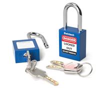 Bwintech 2 pezzi 38 mm con chiavi diverse Lucchetto di sicurezza blu scuro Lockout Tagout Lock per stazioni e dispositivi Lock Out Tag Out