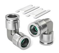 Bwintech 2 pezzi 6 mm 90 gradi gomito spingere per collegare Fitttog pneumatico, 2 vie statoless Quick Release PV aria Ltoe Adapter