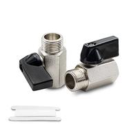 Bwintech 2 Pz 3/8 "BSP Femmina x Maschio nichelato Ottone Mini Valvola A Sfera Valvola di Stop