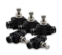 Bwintech 2 Pz 4mm tubo OD valvola di controllo del flusso d'aria, PSA-04 Unione dritto spingere per collegare tubo raccordo valvola regolatore