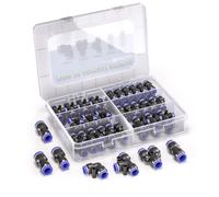 Bwintech 46pc 6mm Pneumatico Quick Push in Kit Connettore Tubo Aria (6mm Dritto/Gomito/Tee/Splitter Connettore e 4-6.4-8.6-8mm Riduttore)