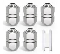 Bwintech 5 pezzi 10 mm dritto spingere per collegare il tubo dado di bloccaggio raccordo pneumatico, 2 vie nichelato in ottone rapido KPU10 linea d'aria adattatore