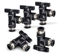 Bwintech 5 pezzi 10 mm valvola a sfera pneumatica spingere per collegare raccordi BUL valvola di controllo del flusso d'aria dritto raccordi tubo aria a collegamento rapido