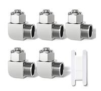 Bwintech 5 pezzi 10mm tubazione OD x 3/8” filettatura BSP maschio 90 gradi gomito spingere per bloccare tubo dado collegare raccordo pneumatico, KPL10-03 linea d'aria rapida adattatore