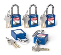 Bwintech 5 pezzi 38 mm con chiavi diverse Lucchetto di sicurezza blu scuro Lockout Tagout Lock per stazioni e dispositivi Lock Out Tag Out