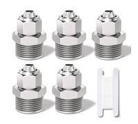 Bwintech 5 pezzi 4 mm tubo OD x 1/4” filettatura BSP maschio diritto spingere per collegare tubo dado di bloccaggio raccordo pneumatico, KPC4-02 linea d'aria rapida adattatore