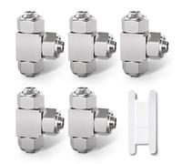 Bwintech 5 pezzi 8 mm 3 modo Tee spingere per collegare tubo dado di bloccaggio raccordo pneumatico, 3 vie nichelato in ottone rapido KPE8 linea d'aria adattatore