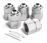 Bwintech 5 pezzi 8 mm tubo OD x 1/4” filettatura femmina BSP dritto spingere per collegare tubo dado di bloccaggio raccordo pneumatico, KPCF8-02 adattatore linea aria veloce
