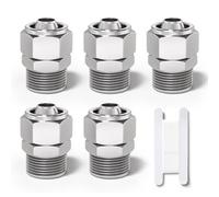 Bwintech 5 pezzi 8mm tubazione OD x 1/4” filettatura maschio BSP spingere diritto per collegare il raccordo pneumatico del tubo del dado di bloccaggio, adattatore rapido della linea dell'aria KPC8-02